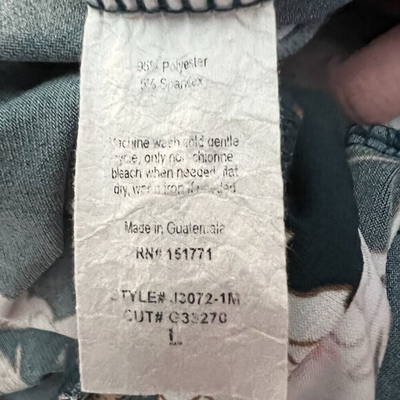 Kaileigh Women’s Floral Jumpsuit Size Large Flowy Stretch Green Flutter Sleeve - Picture 6 of 9